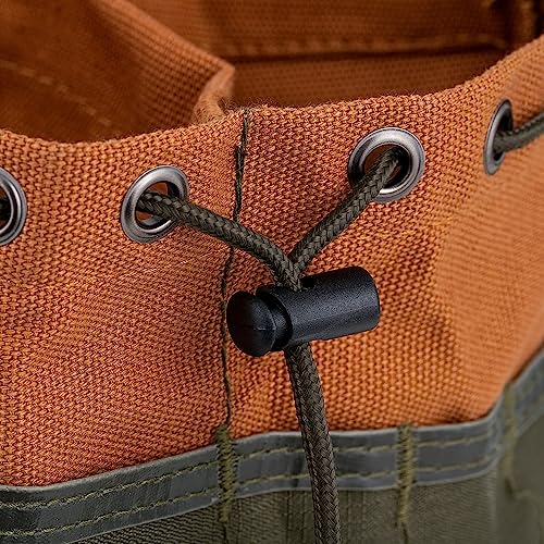 BucketBoss 25001 Canvas Organizer Parachute Bag with 19 Pockets for Nails,Screws, and Bolts in Brown