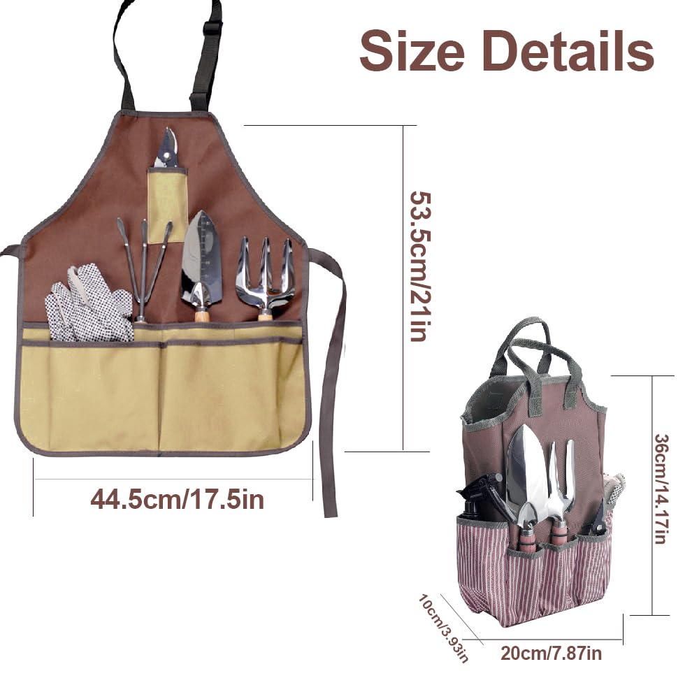 Elfzone Gardening Apron - Gardening Tool Bag With Apron,Tool Bags & Aprons Tote Storage Bag with Pockets Tool Apron Practical Gardening Gifts for Men