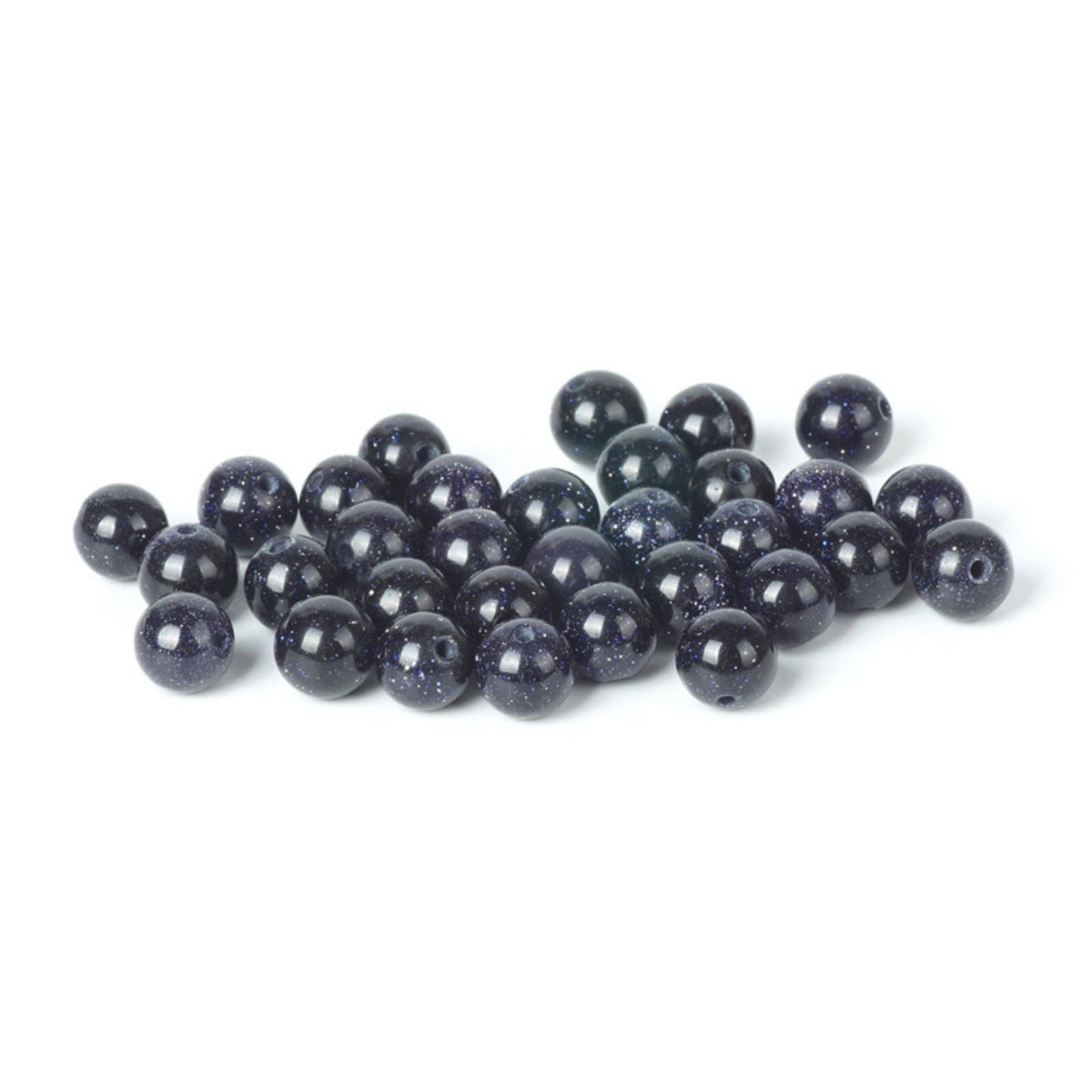 100Pcs Natural Stone 6mm Blue Sand Stone Round Loose Gemstone Energy Healing Beads Hole Size 1mm DIY Smooth Beads for Bracelet Necklace Earrings Jewelry Making