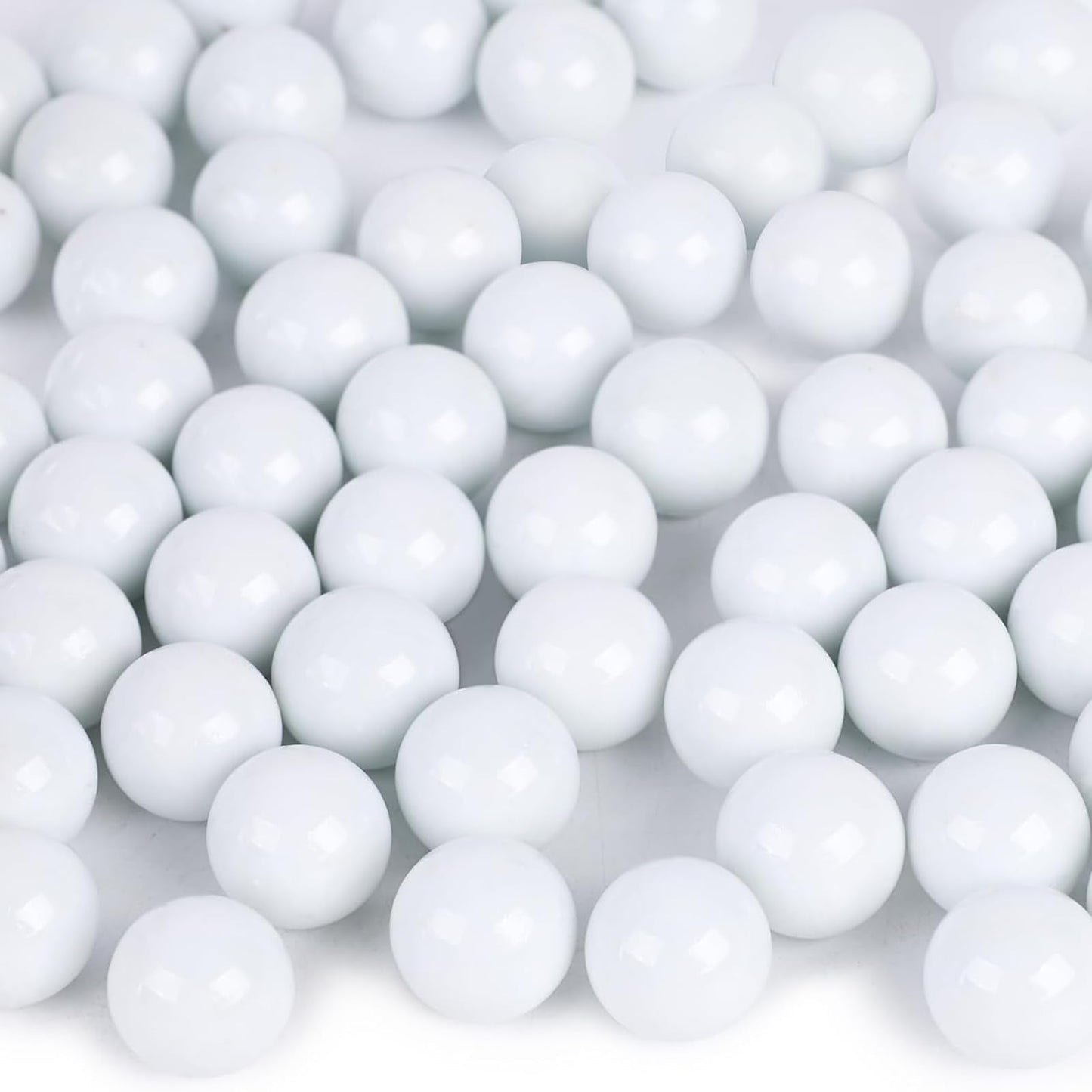 DomeStar 1LB Glass Marbles Bulk, 0.63 Inch White Glass Beads Marbles for Vases Home Decor