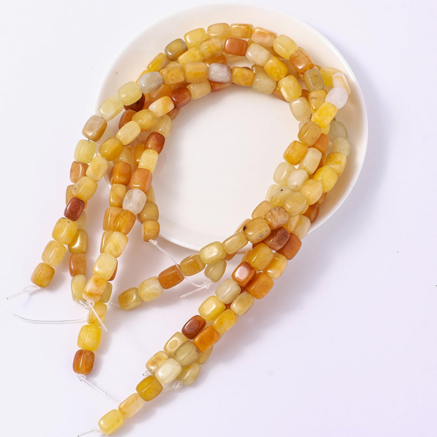 Natural Large Yellow Jade Cube Stone Beads 8x11mm 38cm/str Loose Semi Gemstone Stone Square Beads for Making Bracelets Necklace