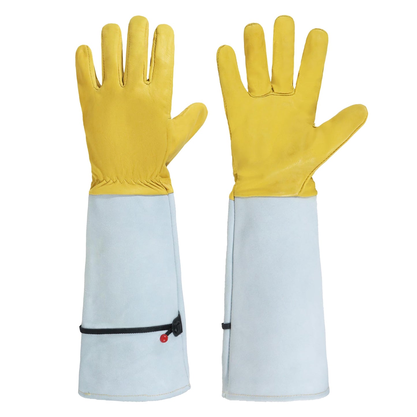 HANDLANDY Rose Pruning Gardening Gloves for Men Women, Thorn Proof Forearm Protection Leather Garden Gloves, Gardening Gifts for Gardeners (Golden Yellow, Small)