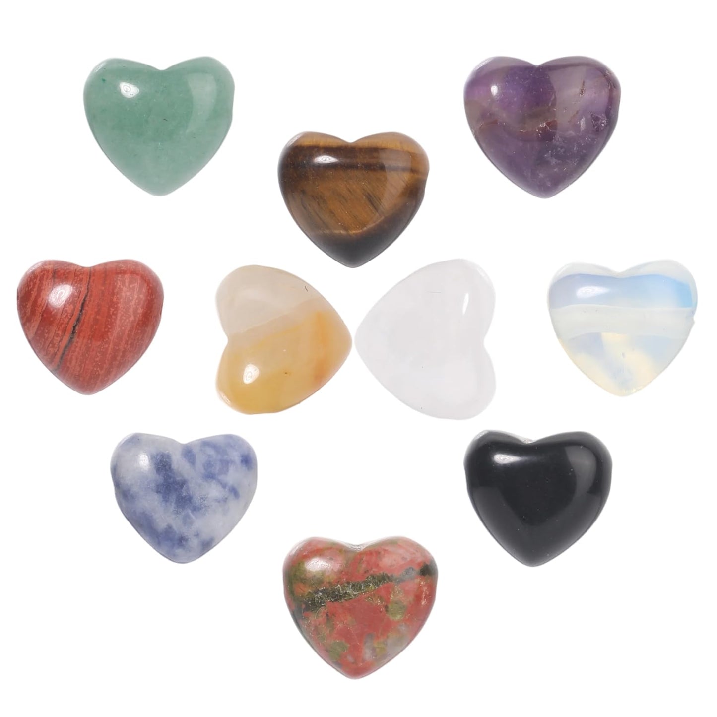 Yochus 5pcs Yellow Jade Natural Heart Stone Beads，12mm Healing Energy Gemstone for Jewelry Making Earring Necklace DIY
