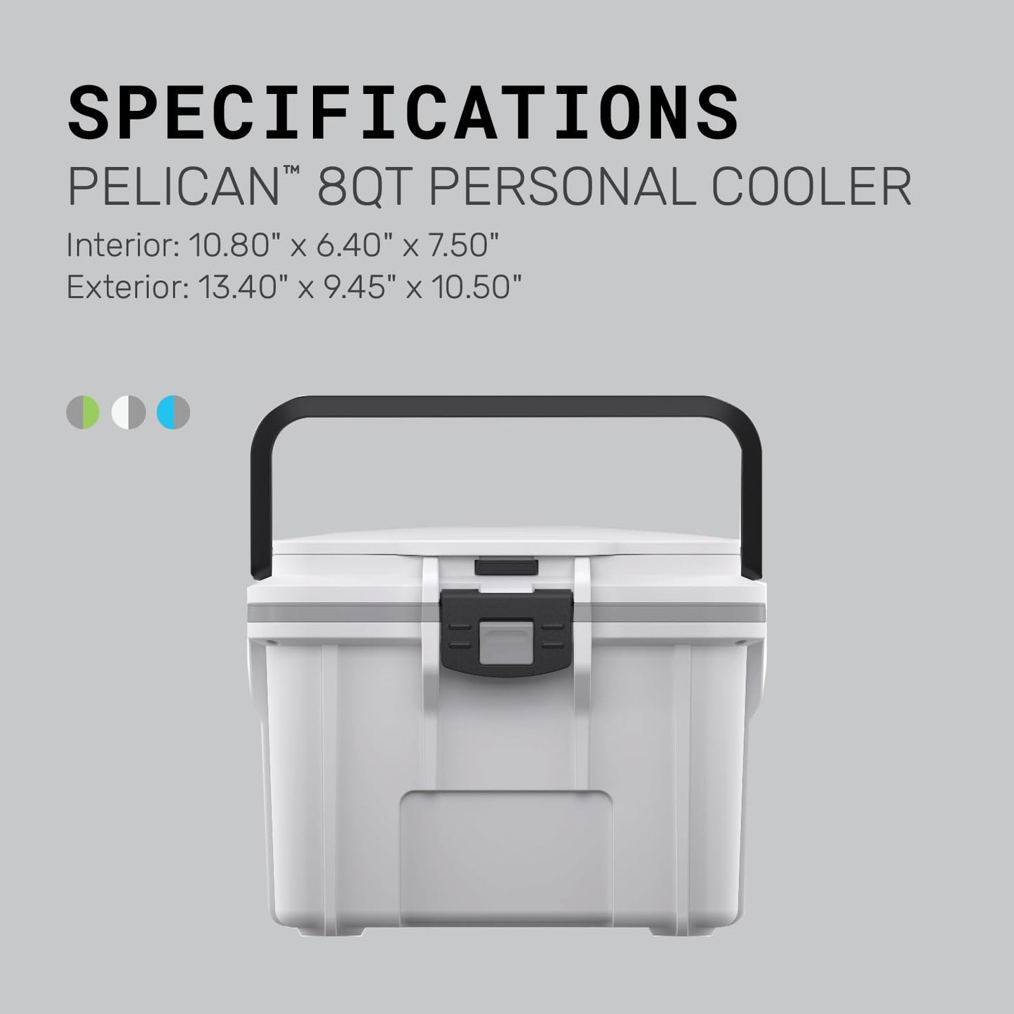 Pelican 8 Quart Personal Lunch Box Cooler (Dark Gray/Green)