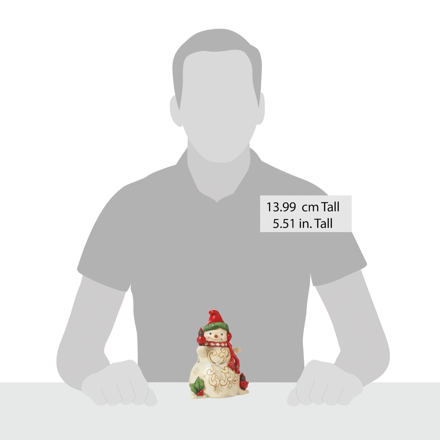 Enesco Jim Shore Heartwood Creek Snowman with Earmuffs and Cardinals Figurine- Stone Resin Hand Painted Crafted Collectible Snowman Figurines Christmas Home Decor Statue, 5.51 Inch