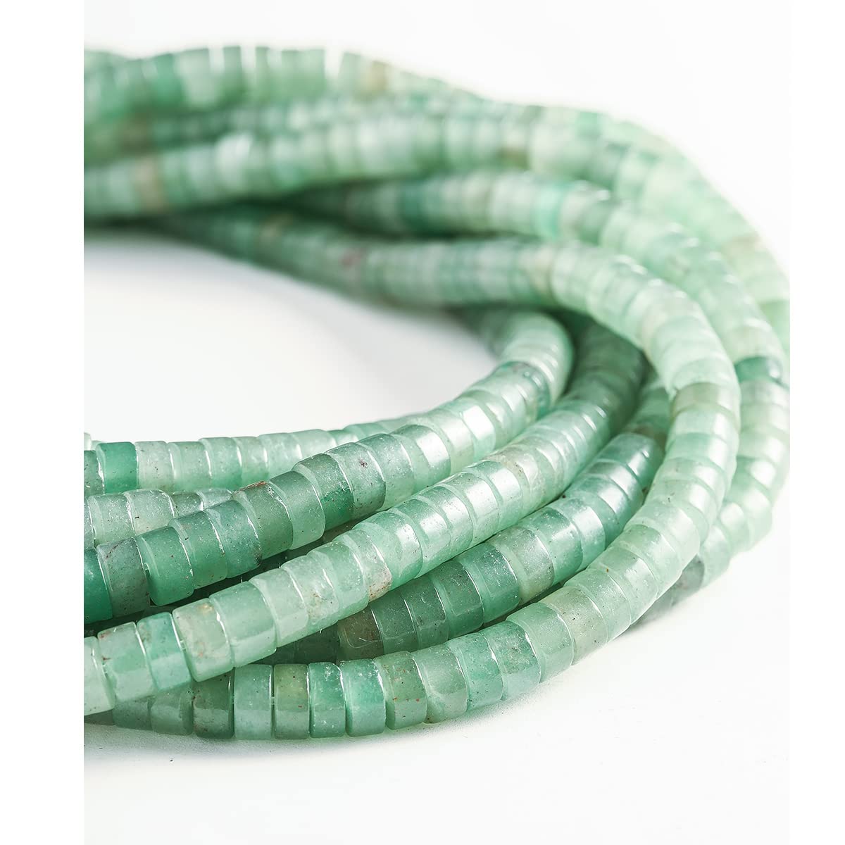 Natural Green Aventurine Stone Spacer Beads 6x3mm 38cm/str Flat Round Loose Semi Gemstone Caps for Making Bracelets Necklace