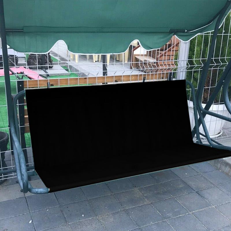 Vinelftage Swing Chair Cover Bench Replacement Cover, 600D Waterproof Rocking Chair Seat Covers for Outdoor Patio Garden Swing Chair 2/3 Seater(Black 58.3x19.5x19.5 inches)