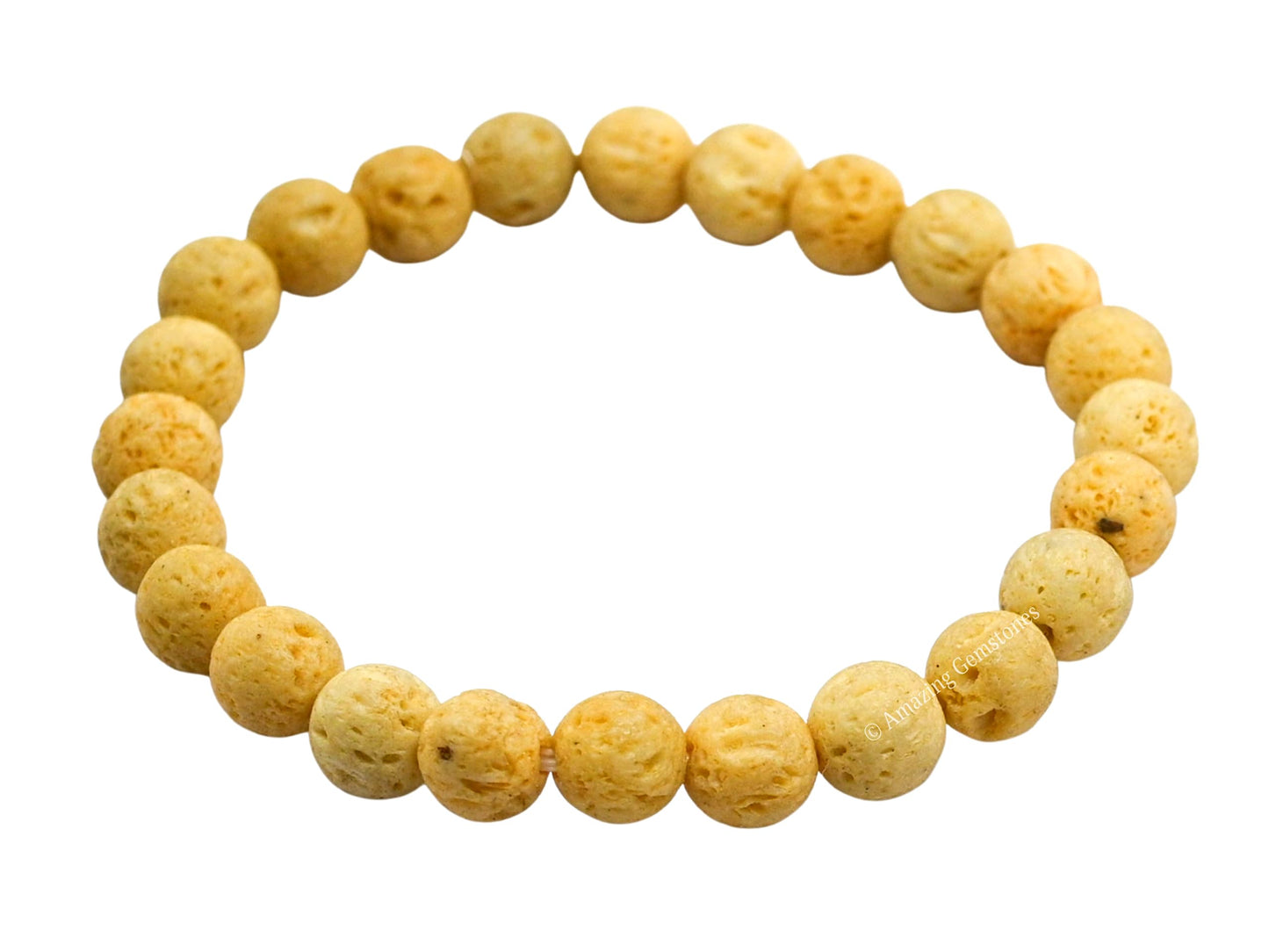 Amazing Gemstone Crystal Bracelet for Women Men's Gifts - Protection Healing Crystal Bracelet - 8mm Gemstone Beaded Stretchable Bracelet Pulseras Para Hombres Mujer Stocking Stuffers Mothers Day Gift (Cream Lava)