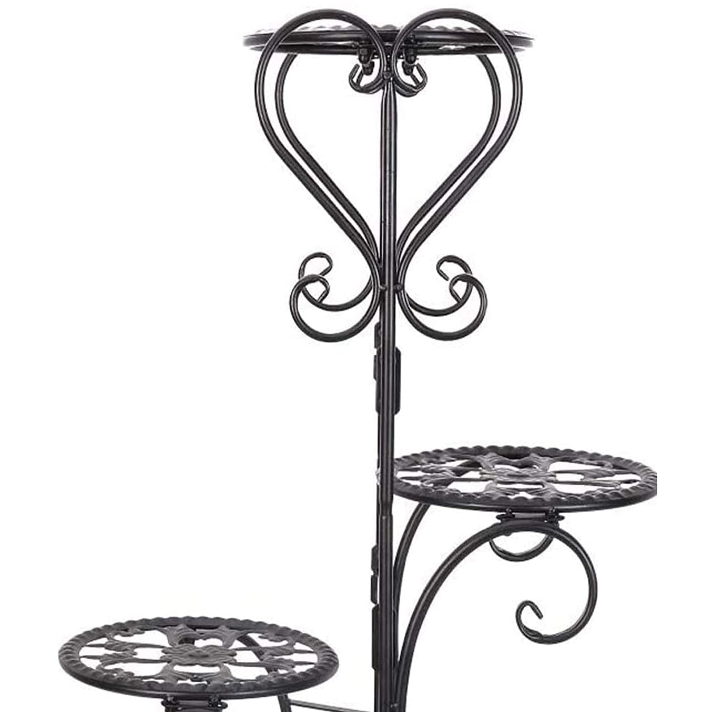 Plant Stand Indoor 4 Tier Metal Plant Shelf Stand Outdoor for Succulents Small Planters Flower Pots Display Rack Holder,Black