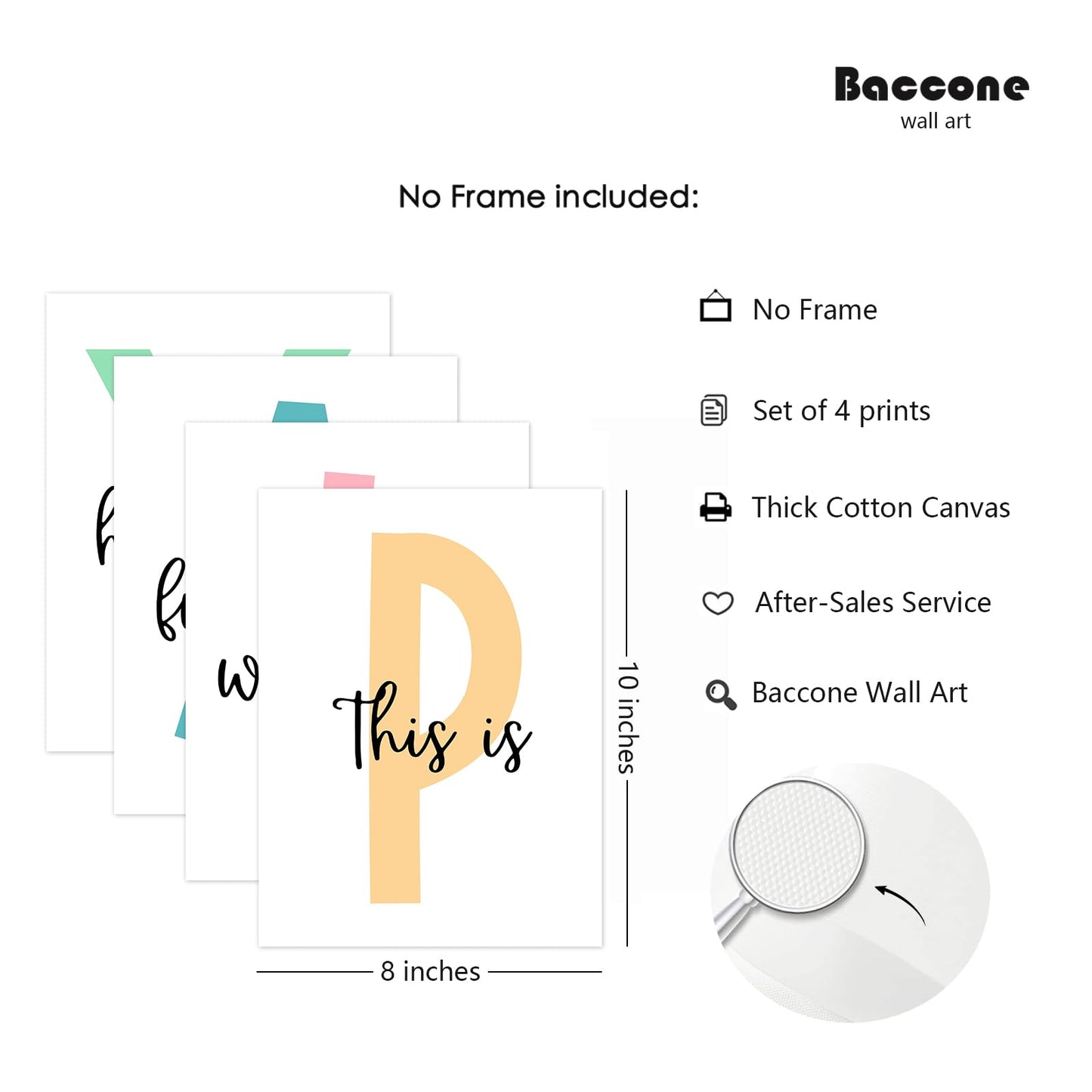 Baccone Kids Playroom Wall Art Playroom Wall Decor Kids Play Canvas Wall Art Play Sign Pictures Toddler Playroom Art Prints Nursery Children Artwork for Room Bedroom Set of 4 8x10 Inch Unframed