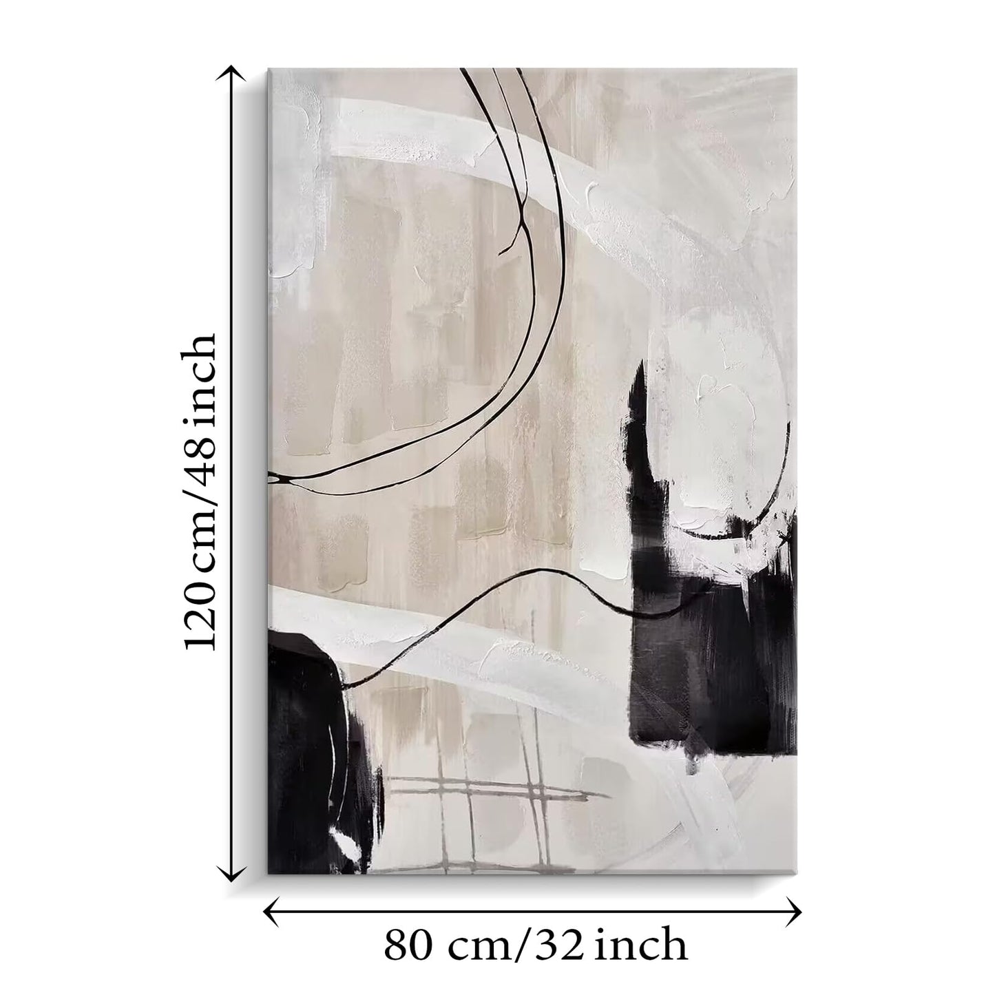 Creoate Abstract Canvas Wall Art, Hand Painted Textured Painting Artwork for Living room, Bedroom 31.5x47.2 Inch