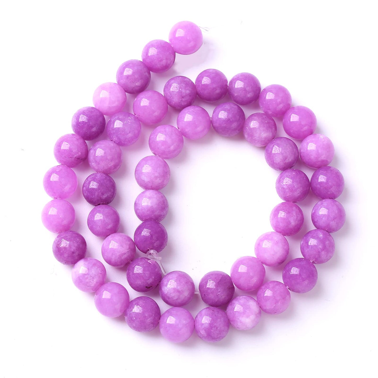 10mm 36pcs Natural Purple Lepidolite Jade Stone Beads for Jewelry Making DIY Bracelet Necklace Accessories Crystal Energy Healing Power Stone Beads (Purple Lepidolite Jade, 10mm)