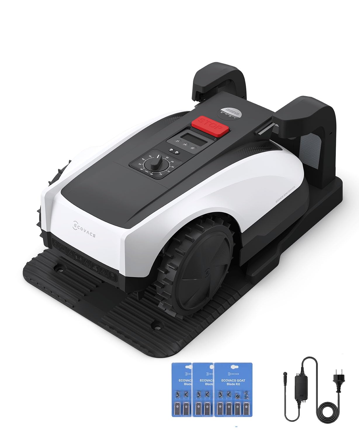 ECOVACS Goat O1000 RTK Care Robotic Lawn Mower with RTK Precision Navigation, No Perimeter Wire, Smart App Control, Auto Mapping, Multi-Zone Management – Includes 36 Extra Blades