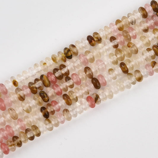 170pcs 4x2mm Watermelon Disk Rondelle Spacer Stone Semi Precious Gemstone Loose Beads for Jewelry Making 15 Inch
