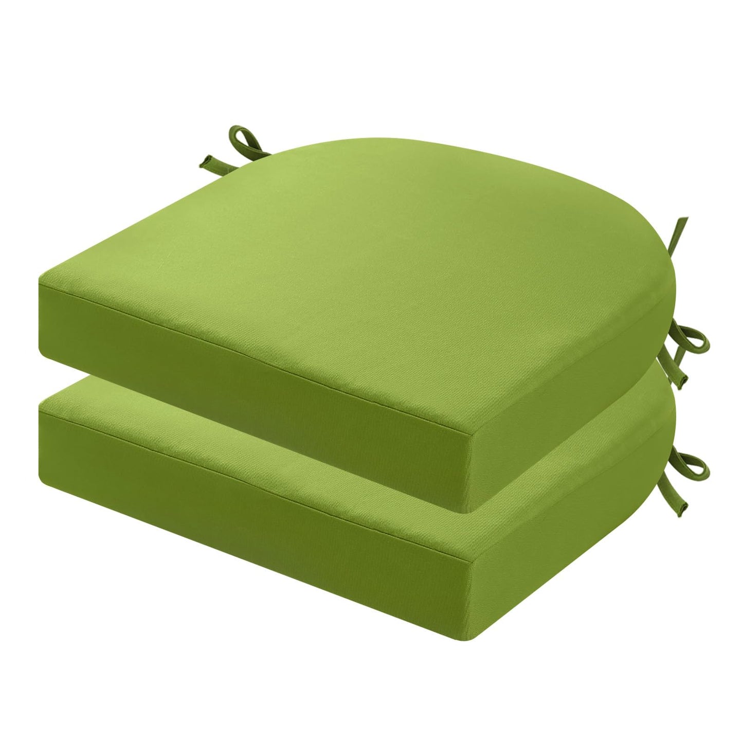 idee-home Outdoor Chair Cushions Set of 2, Thick 19" x 19" x 3" Outdoor Seat Cushions Patio Furniture Waterproof with Ties, Dining Pads