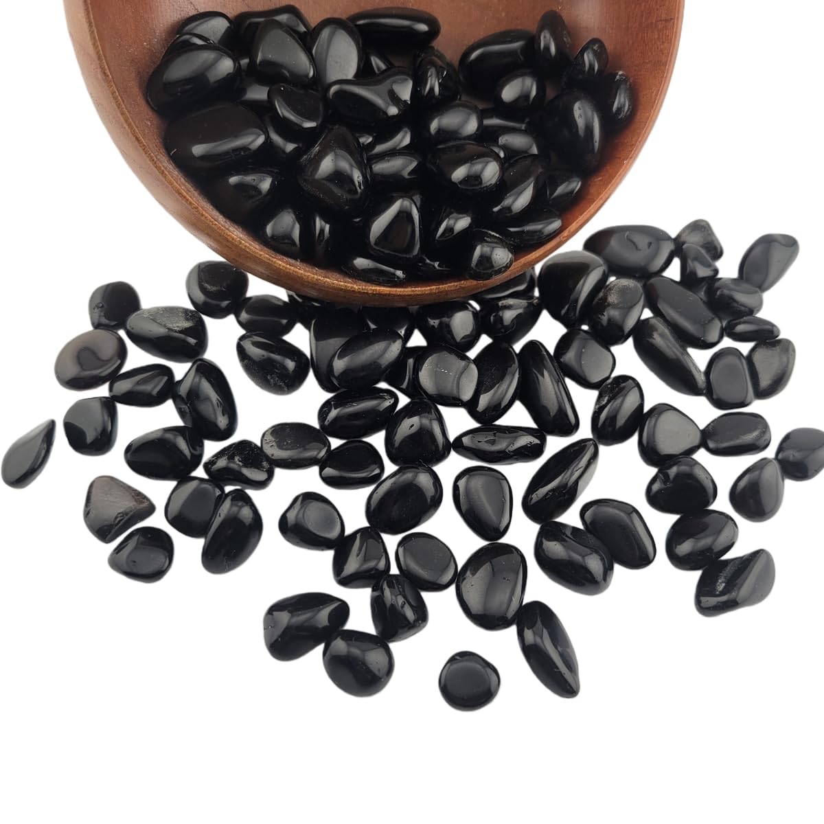 1,000 Carats Black Obsidian Handpicked Tumbled Stones Crystals Chips Bulk Pocket Stones for Healing, Reiki, Meditation, Witchcraft and Home Decorations (Black Obsidian)