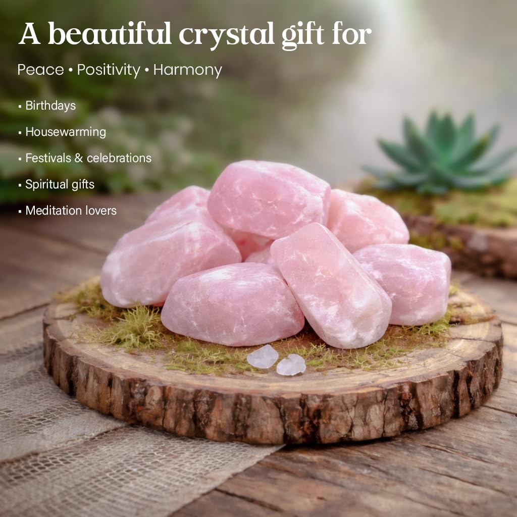 "300+ Carats, 1 Pc Rose Quartz Rock Rough Stone 4050 mm Raw Crystals Rock Crystals and Healing Stones Rough Gemstones Rock Collection for Beginners Used as Crystal Therapy, Meditation, Reiki"