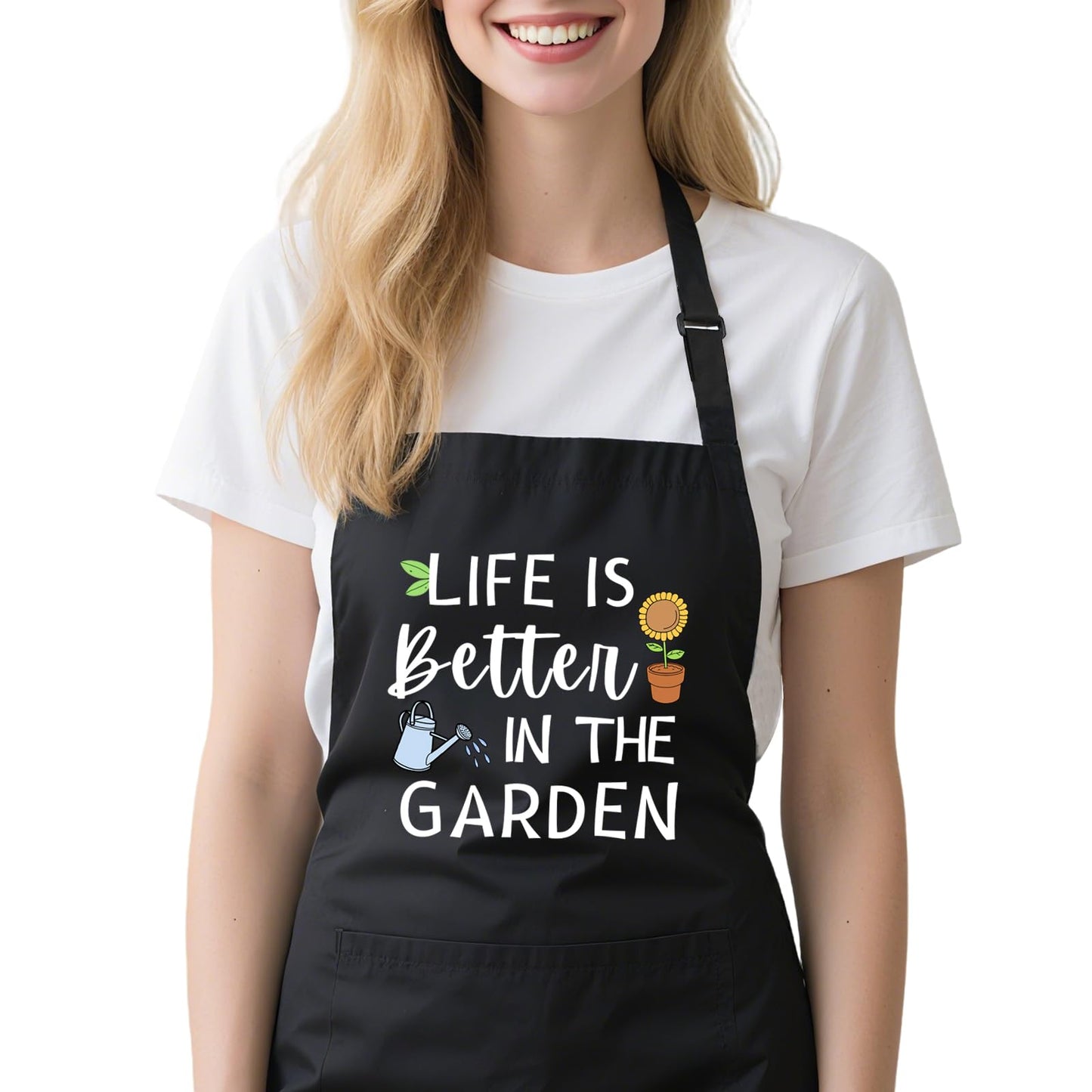 Oxpaynop Gardening Apron for Women with Pockets, Cute Garden Apron for Gardener Mom Wife, Gardening Gifts for Women Plant Lover Mothers Day Birthday Christmas