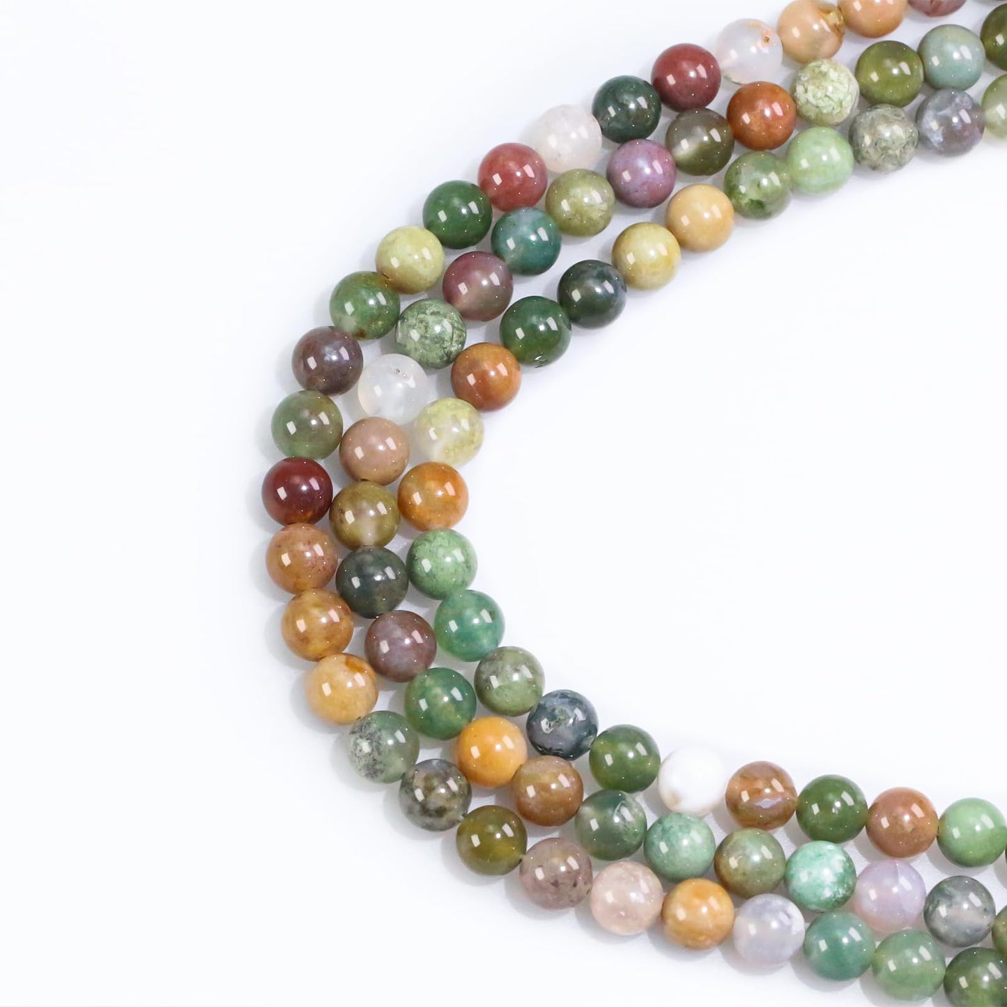 4mm Natural Gemstone Round Inidan Agate Beads for Jewelry Making Small Crystal Beads for Bracelets Necklace Earrings Crafts (15"/Strand)