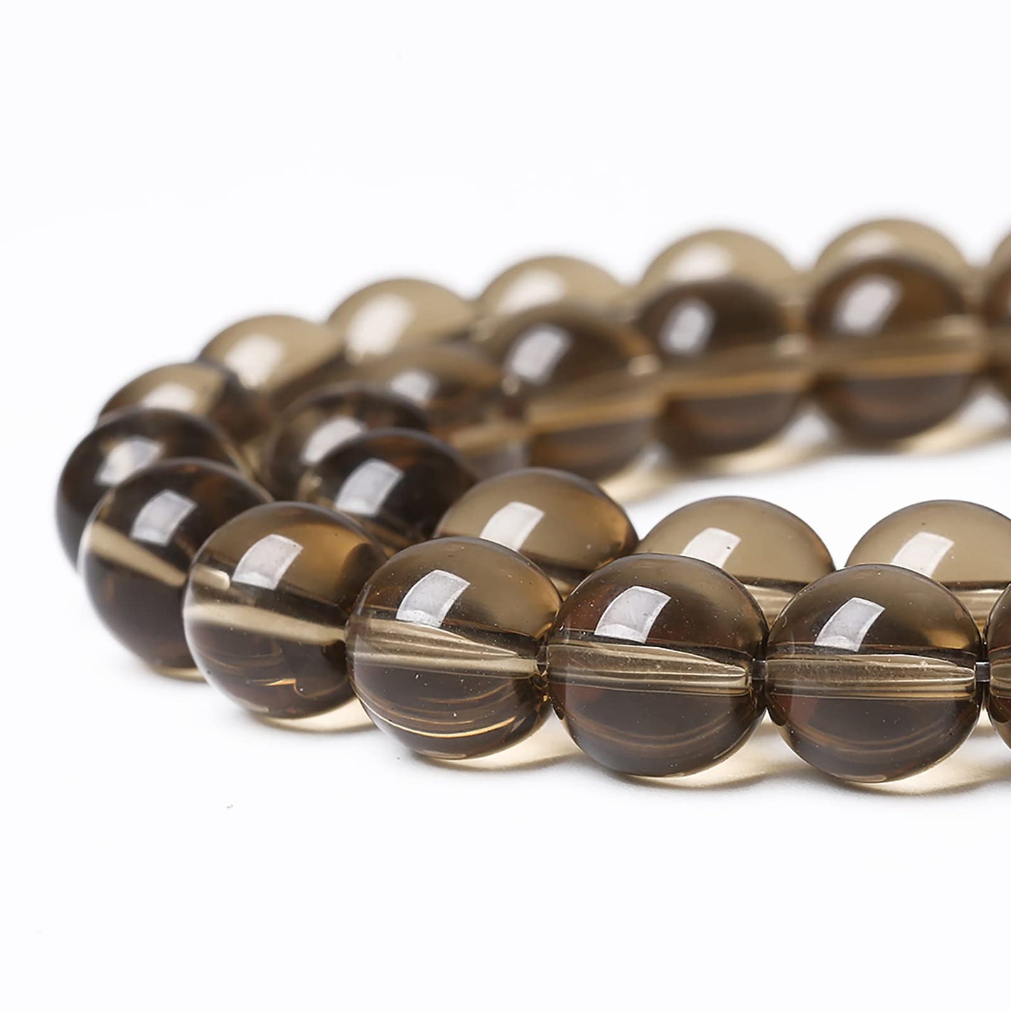 92PCS 4mm Smoky Crystal Quartz Glass Beads Natural Stone Round Loose Beads for Jewelry Making DIY Bracelet Necklace 15 Inch,Energy Stone Healing Power (4mm, Smoky Quartz Glass)