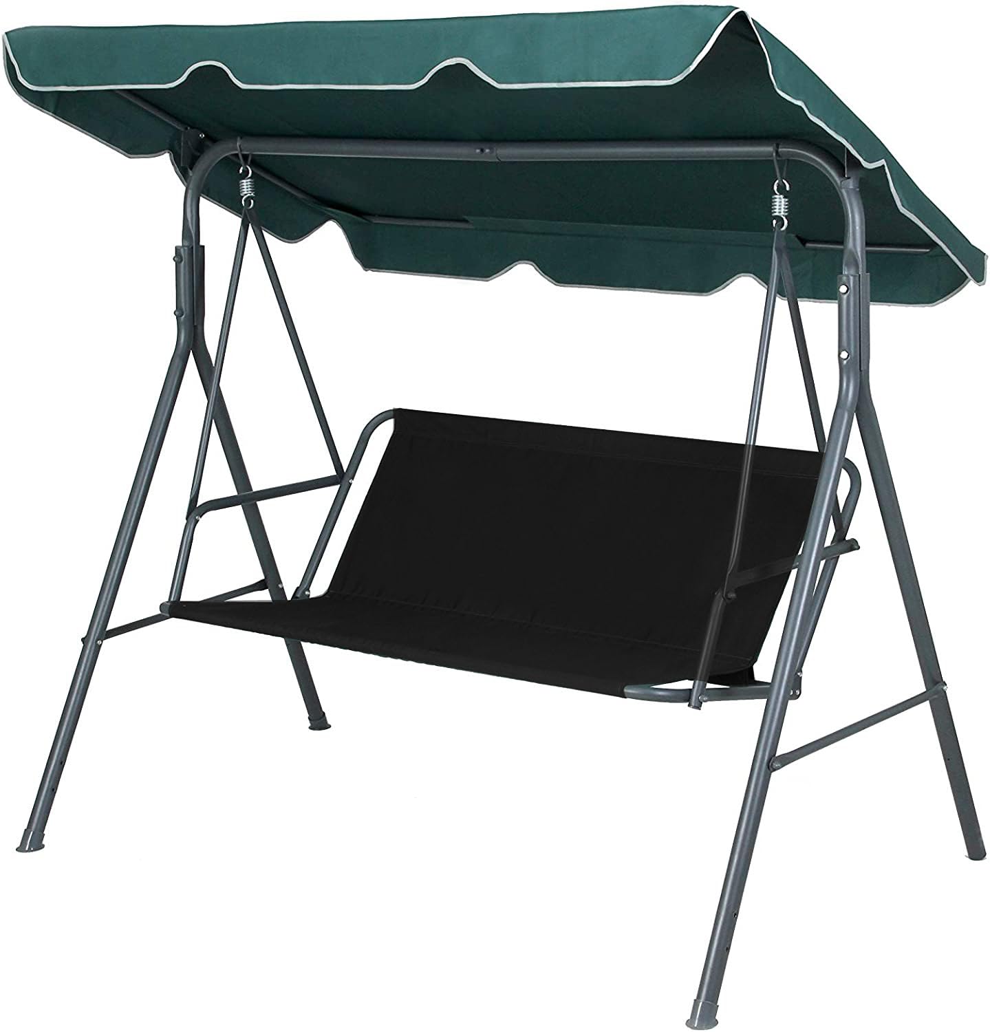 Vinelftage Swing Chair Cover Bench Replacement Cover, 600D Waterproof Rocking Chair Seat Covers for Outdoor Patio Garden Swing Chair 2/3 Seater(Black 58.3x19.5x19.5 inches)