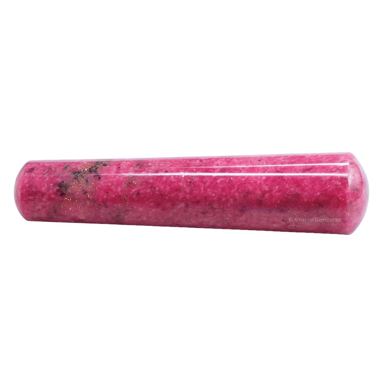 Amazing Gemstone Rhodonite Crystal Wand Massage Stick - Pelvic Wand Gua Sha for Adults - Crystals and Healing Stones Massage Wands for Adults Gifts (Smooth)