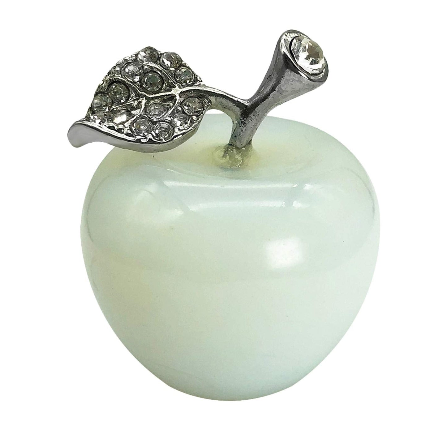 Fekuar Neyisaa Synthetic Opalite Crystal Apple Decor, Healing Crystals Pocket Stone Fruit Figurine Craft Home Decoration 30mm