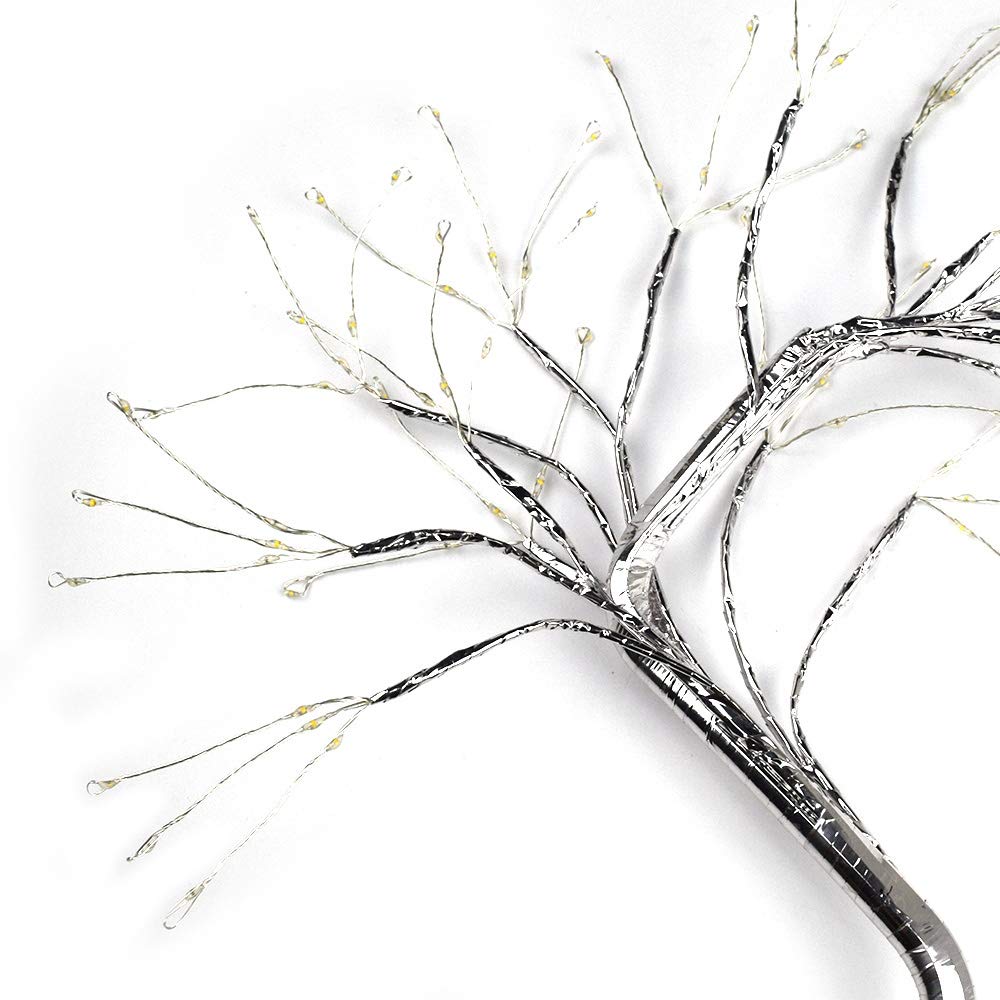 Lake Industries 20" LED Firefly Tree Lights | Bonsai - Bedroom, Desk Top, Table Lamp Decoration | USB/Battery Operated | Touch Switch | DIY Adjustable Branches | Home Party Holiday | Warm Lighting