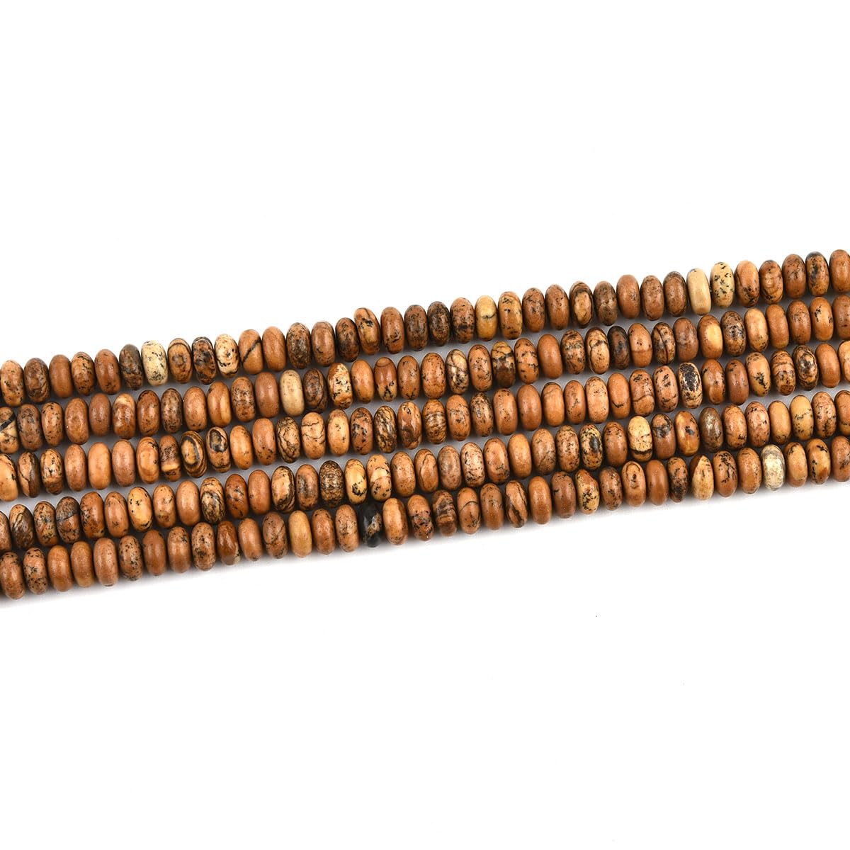 160pcs 4x2mm Natural Picture Jasper Disk Rondelle Spacer Stone Semi Precious Gemstone Loose Beads for Jewelry Making 15 Inch