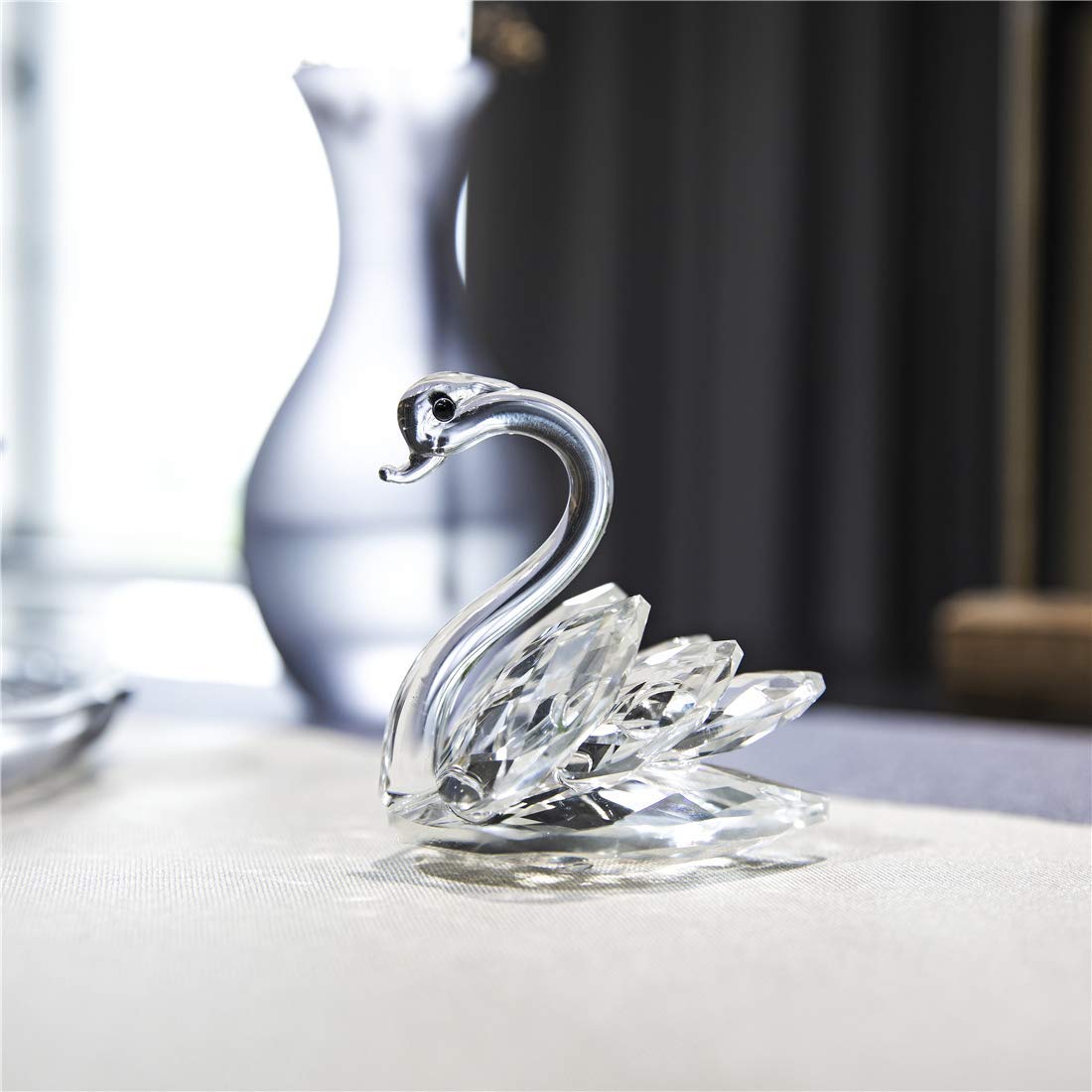H&D HYALINE & DORA Sparkle Crystal Swan Figurine Collection Paperweight Table Centerpiece Ornament