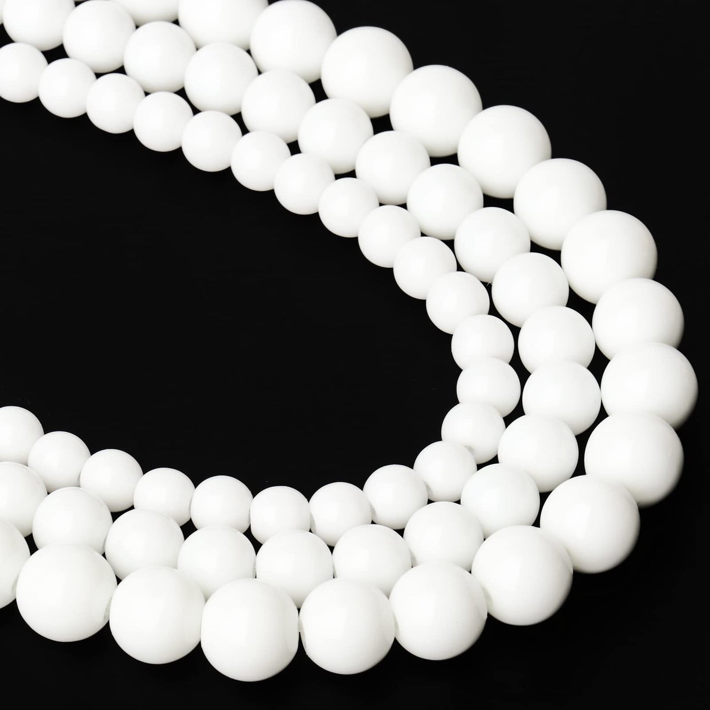 Song Xi White Tridacna Natural Stone Beads for Jewelry Making - 6mm Gemstone Beads