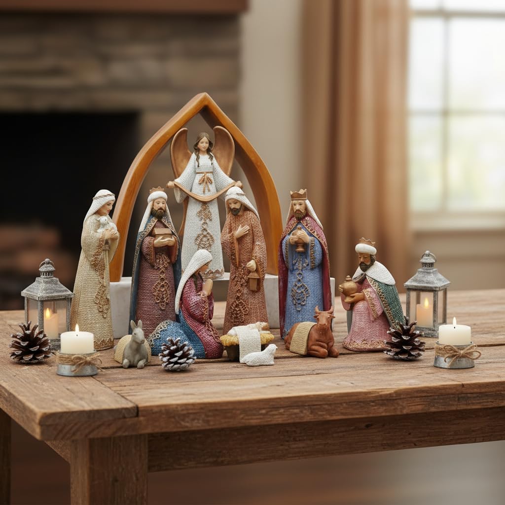 Comfy Hour 6" Nativity Scene Figurine, Mary Joseph and Christ Child Religious Statue, Traditional Christmas Indoor Decor Accent, Polyresin Artisan Crafted Sculpture, 1 Piece