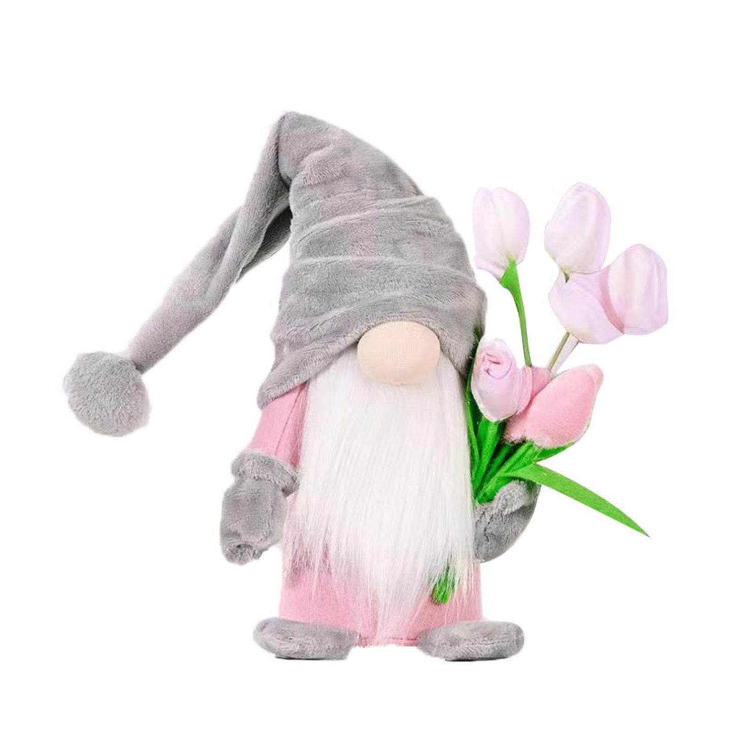 ALYRMEI Gnome Plush Decorations Gift, 15 inch Gnome Decorations for Home,Spring Gnomes Plush for Tiered Tray Decor, Swedish Gnomes Mother's Day Decoration Home Tabletop Elf Doll,Grey