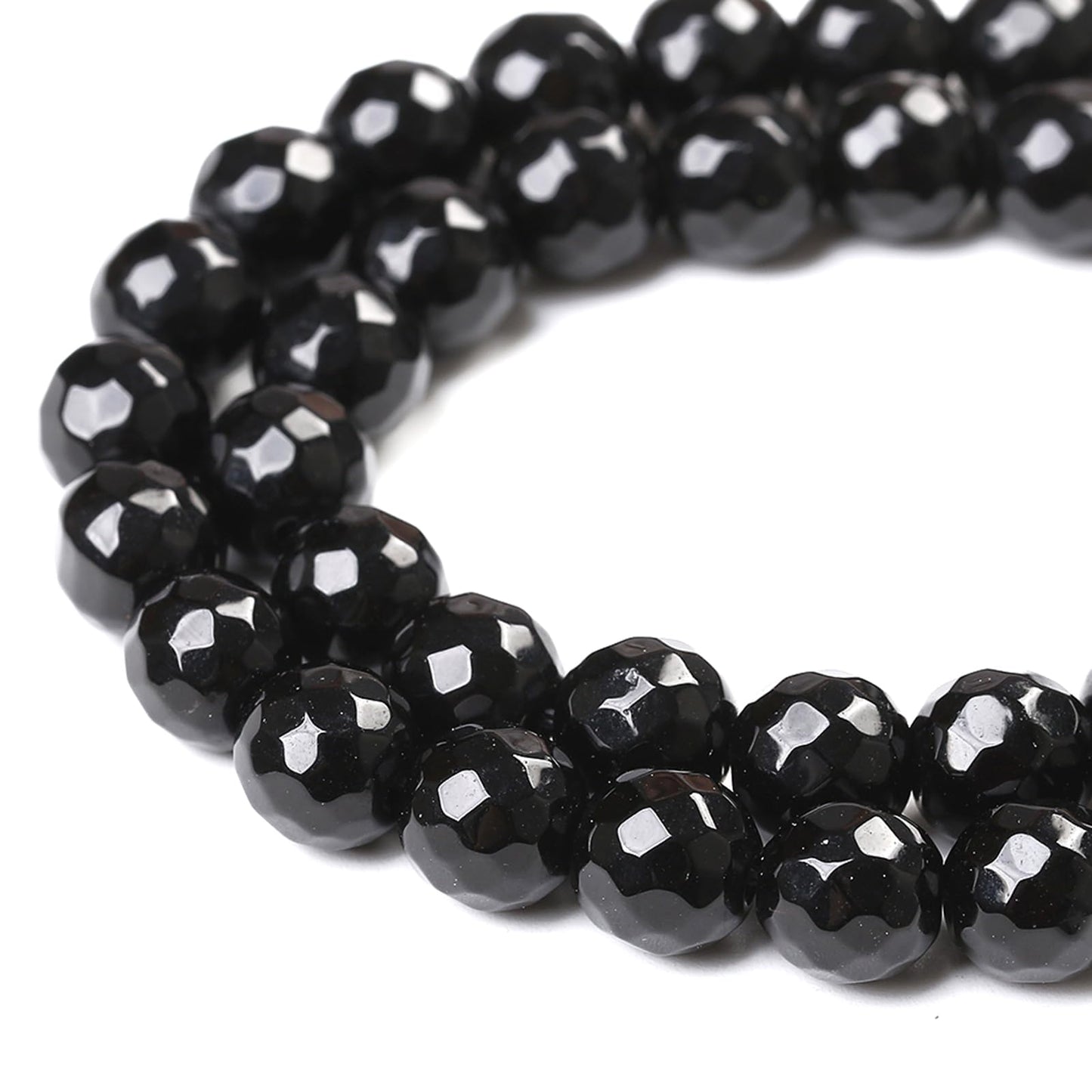 36pcs 10mm Natural Faceted Black Agate Stone Beads for Jewelry Making Energy Healing Beads DIY Bracelet Necklace Accessories 15" (10mm, Faceted Black Agate)