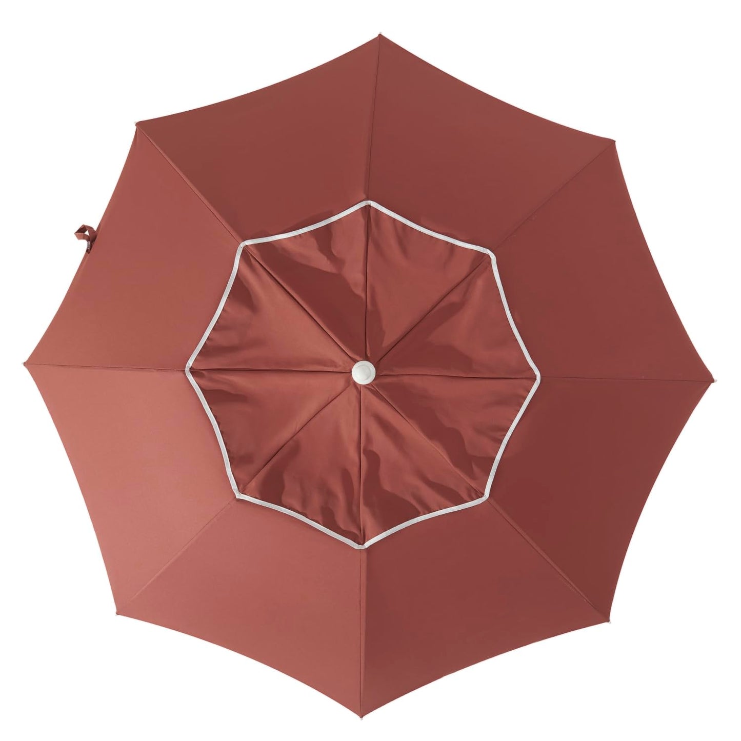 DEER LAND 7.2FT Patio Beach Umbrella, UPF 50+ Sun Protection, Adjustable Height and Tilt, Wind-Resistant Fiberglass Ribs, Portable 2-Fold Design, Includes Carry Bag, Base Not Included