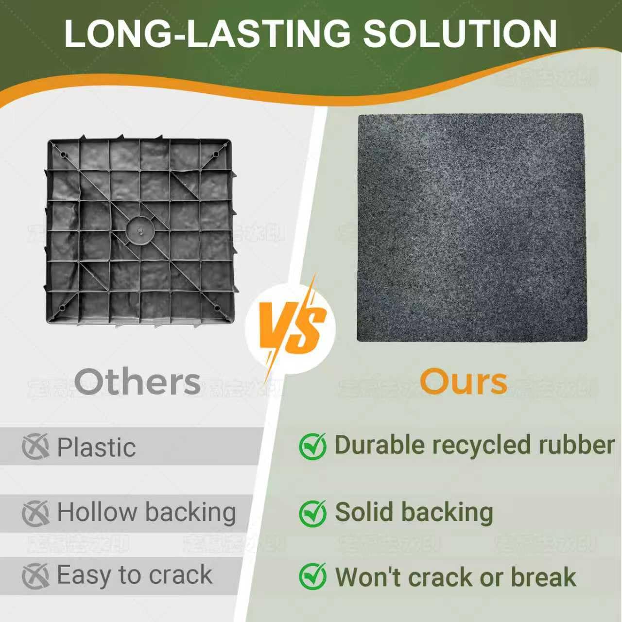 Sekcen 3 Pack Rubber Stepping Stones 15.75”x15.75” Outdoor Garden Walkway Recycled Paving Stones Pavers for Walkways