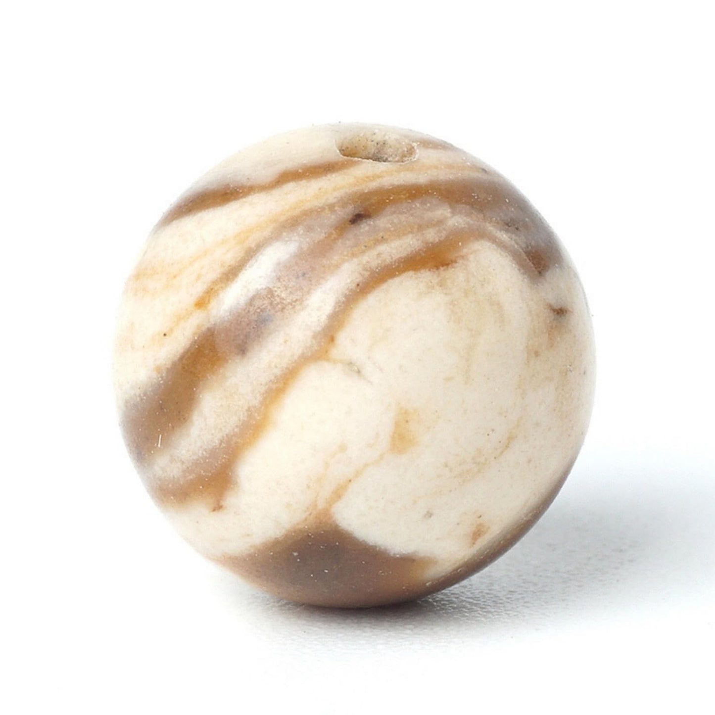 100Pcs Natural Stone 6mm Australia Zebra Round Loose Gemstone Energy Healing Beads Hole Size 1mm DIY Smooth Beads for Bracelet Necklace Earrings Jewelry Making