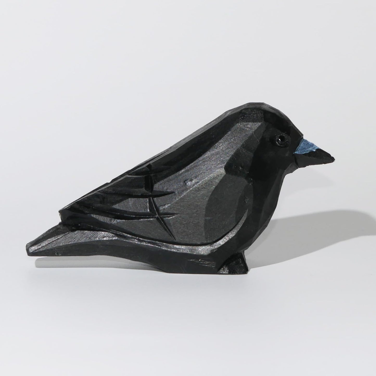DinNingNing Wood Crow Figurine Black Raven Decor Small Animal Statues Carving Sculpture Ornament Bird Gifts