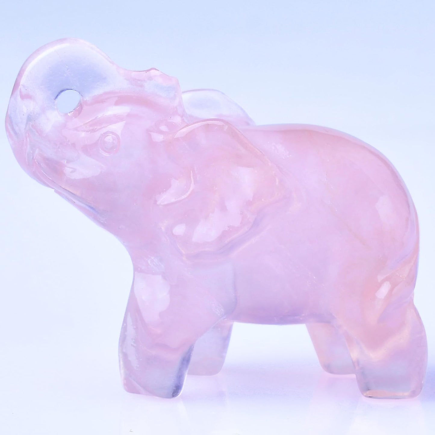 Ytbeoxk 1.8 Inch Rose Quartz Elephant Crystal Decor, Healing Crystal Cute Figurines,Pink Elephant Gemstones Decorations Statue, Lucky Reiki Stones in Home and Office Meditation Gift for Women and Men