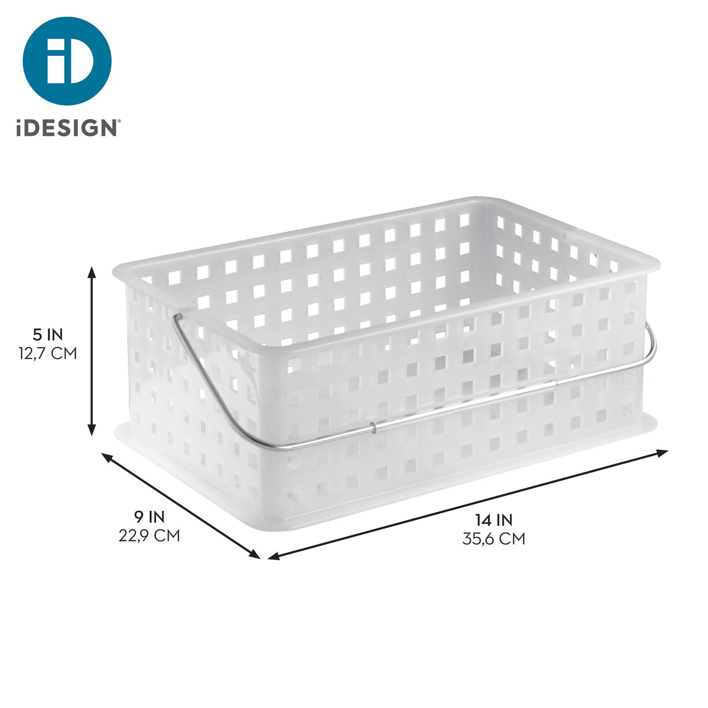 iDesign Portable Shower Caddy Basket with Handle for Dorm or Bathroom - Clear/Frost - Made in USA