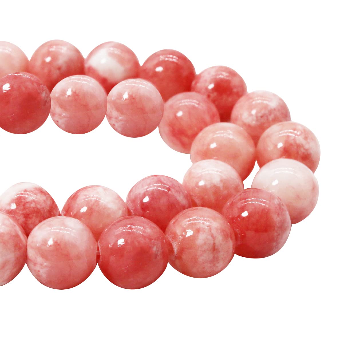 ZHFMLY 10mm Natural Persian Jade Beads, Red Colorful Dyed Healing Crystal Round Loose Stone Beads for Jewelry Making, DIY Bracelets Necklaces, Chakra Energy Craft Supplies One Strand