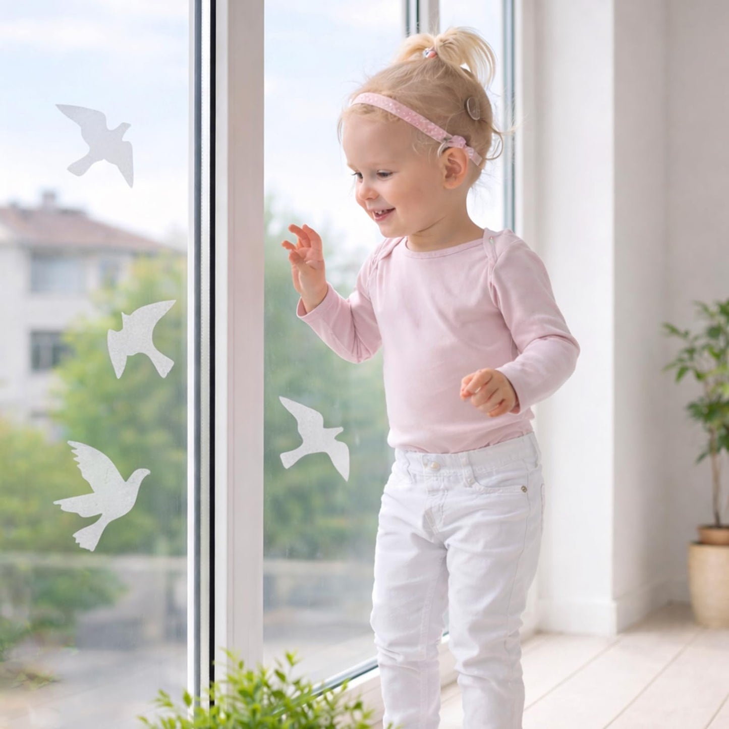 Anti-Collision Window Bird Stickers Decals Glass Door Protect and Save Bird Strikes (Clear)