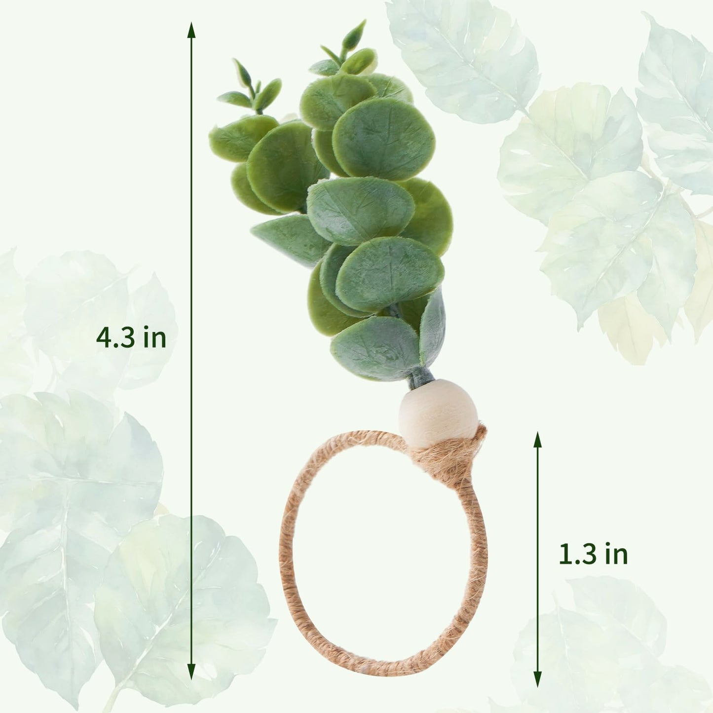 APTWOW Napkin Rings Set of 6, Easter Napkin Rings, Wood Bead Farmhouse Napkins Rings for Weddings Easter Party and Easter Table Decoration
