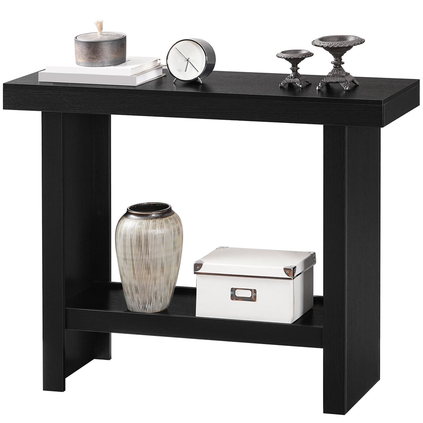 MAHANCRIS Console Table, 39.4'' Black Entryway Table for Hallway, Narrow Sofa Table Behind The Couch, Modern Foyer Tables for Entrance, Living Room, Corridor, Easy Assembly, Black CTHB16801
