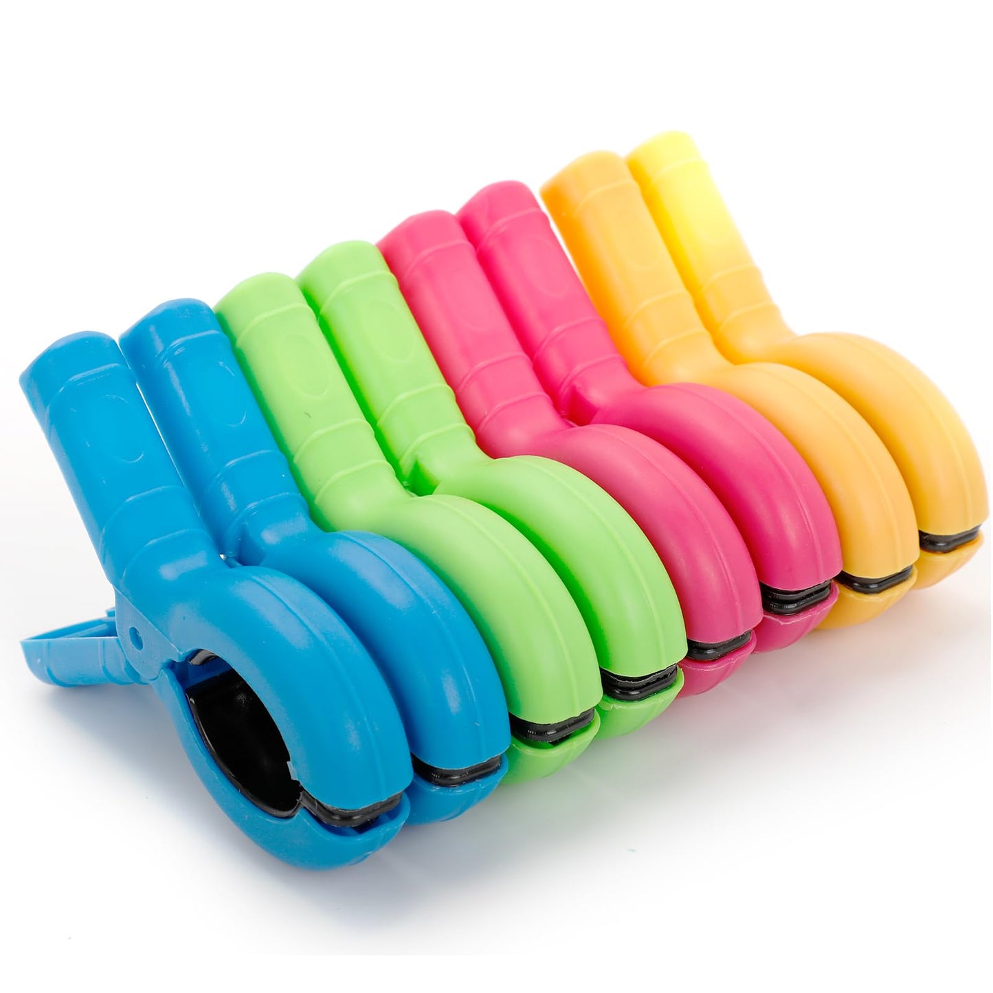 8 Pack Beach Towel Clips, Heavy Duty Windproof Towel Clips for Beach Chairs, Pool Loungers & Cruise Ship Chairs, Oversized Blanket Clothes Pins, 4 Bright Colors