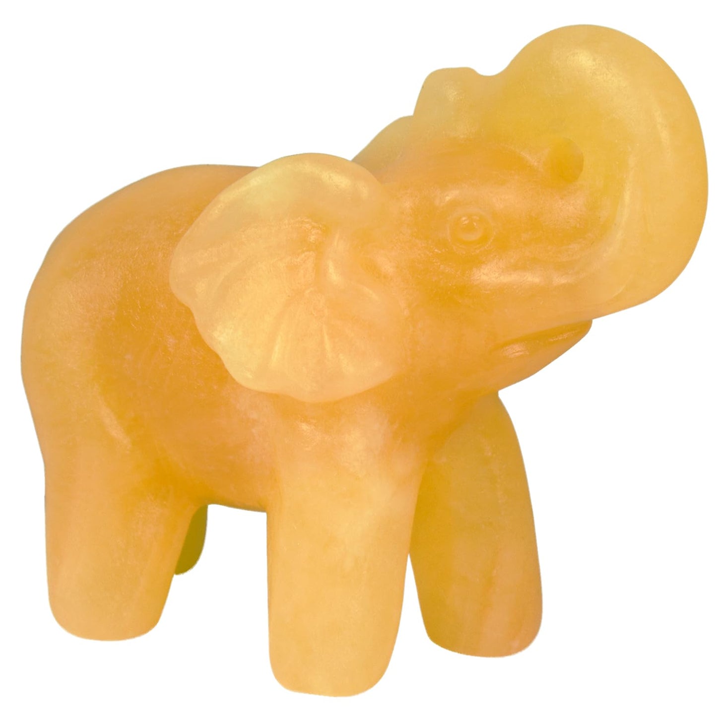 Hguxmcu 2 Inch Yellow Jade Crystal Elephant Sculpture Handcrafted Healing Stone Animal Figurine Spiritual Home Decor Lucky Charm Gift for Wealth Success Positive Energy and Meditation Lovers