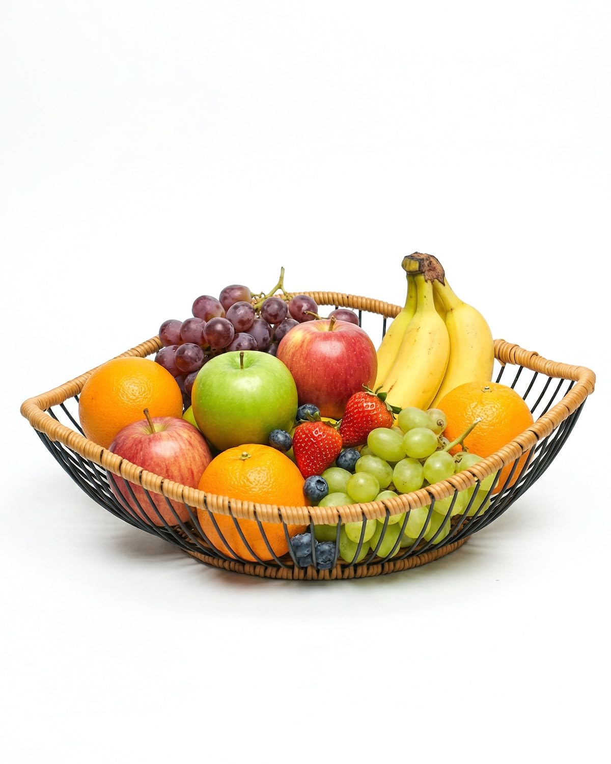 Zitonyang Wire Fruit Basket, Metal Fruits Basket Countertop Fruit Bowl Metal Wire Baskets For Fruits, Vegetables, Breads, Snacks (Brown, 10 x 3 inches)