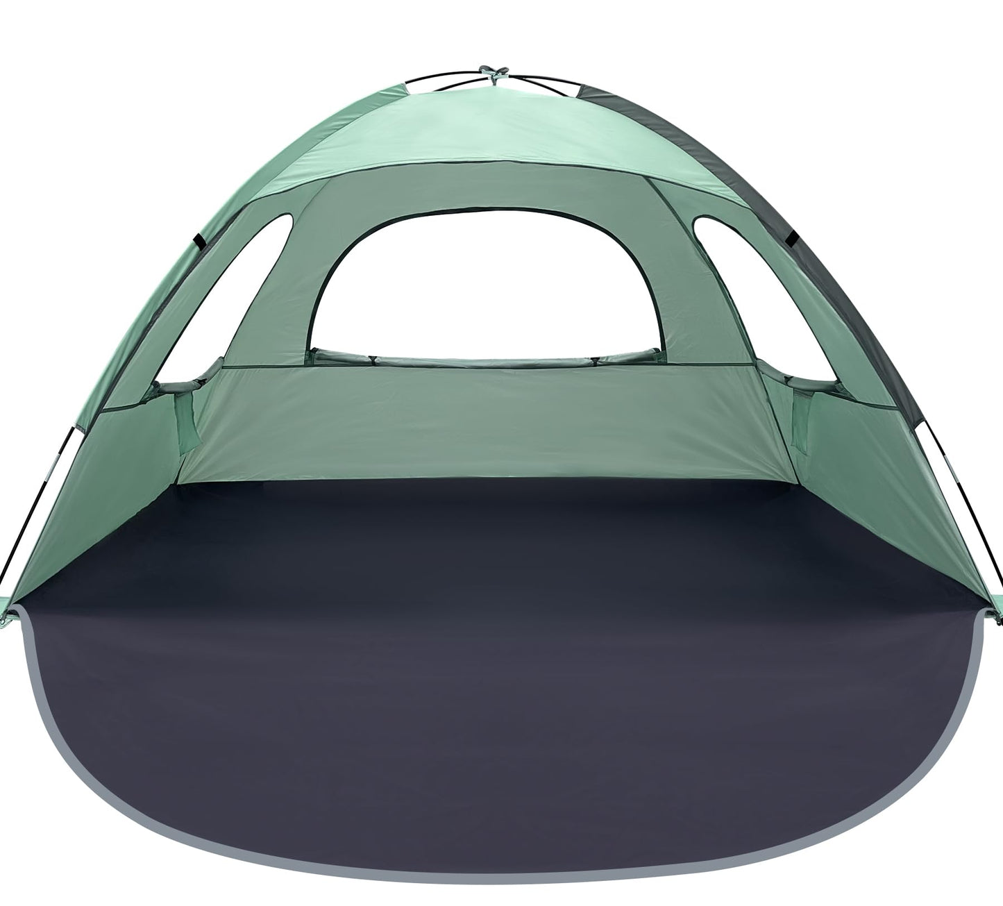 WhiteFang Beach Tent Anti-UV Portable Sun Shade Shelter for 3 Person, Extendable Floor with 3 Ventilating Mesh Windows Plus Carrying Bag, Stakes and Guy Lines (Mint Green)