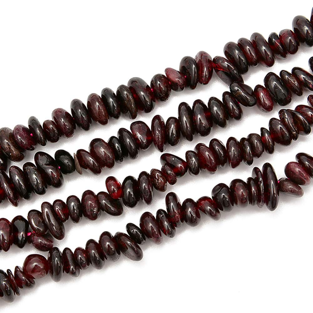 PLTbeads Gemstone Chips Natural Red Garnet 3-5mm Healing Crystals Waist Bracelets Necklace Kit Irregular Stone DIY Crafts Design Jewelry Making Approxi 32 inch
