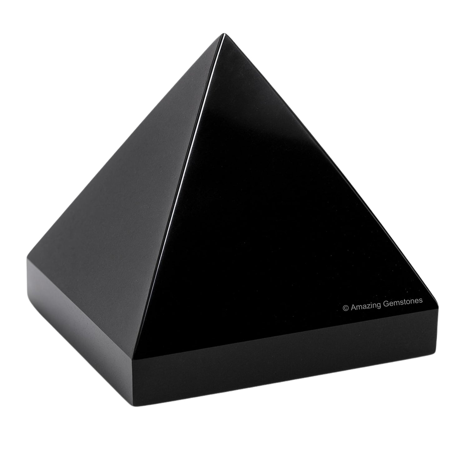 Amazing Gemstone Black Obsidian Pyramid Crystal Healing Stones - 2" Great Pyramid Figurine of Natural Stone Pyramid for Meditation, Reiki, Chakra Balancing and Crystal Pyramids Grid